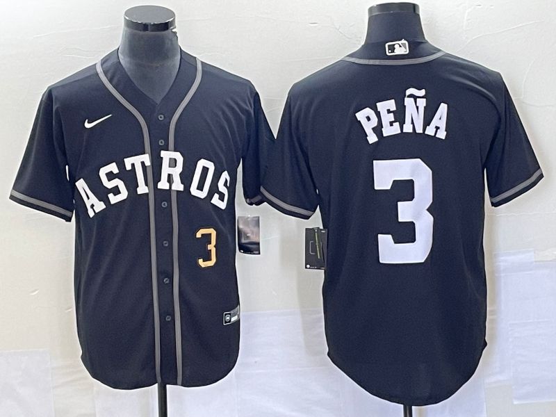 Men 2025 Houston Astros #3 Pena Black Nike MLB Jersey style 62->women mlb jersey->Women Jersey
